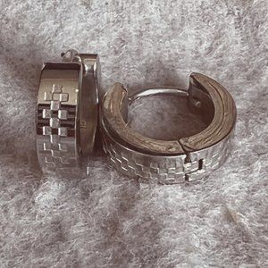 Chisel Stainless Steel Hinged Earings-Never worn